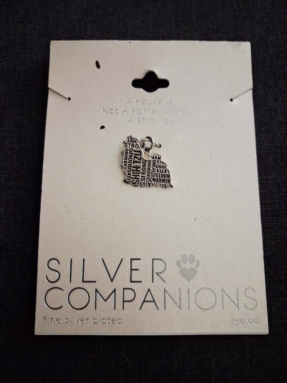 Shih Tzu (dog) Fine Silver Plated Charm | NWT | Silver Companions | Jewelry